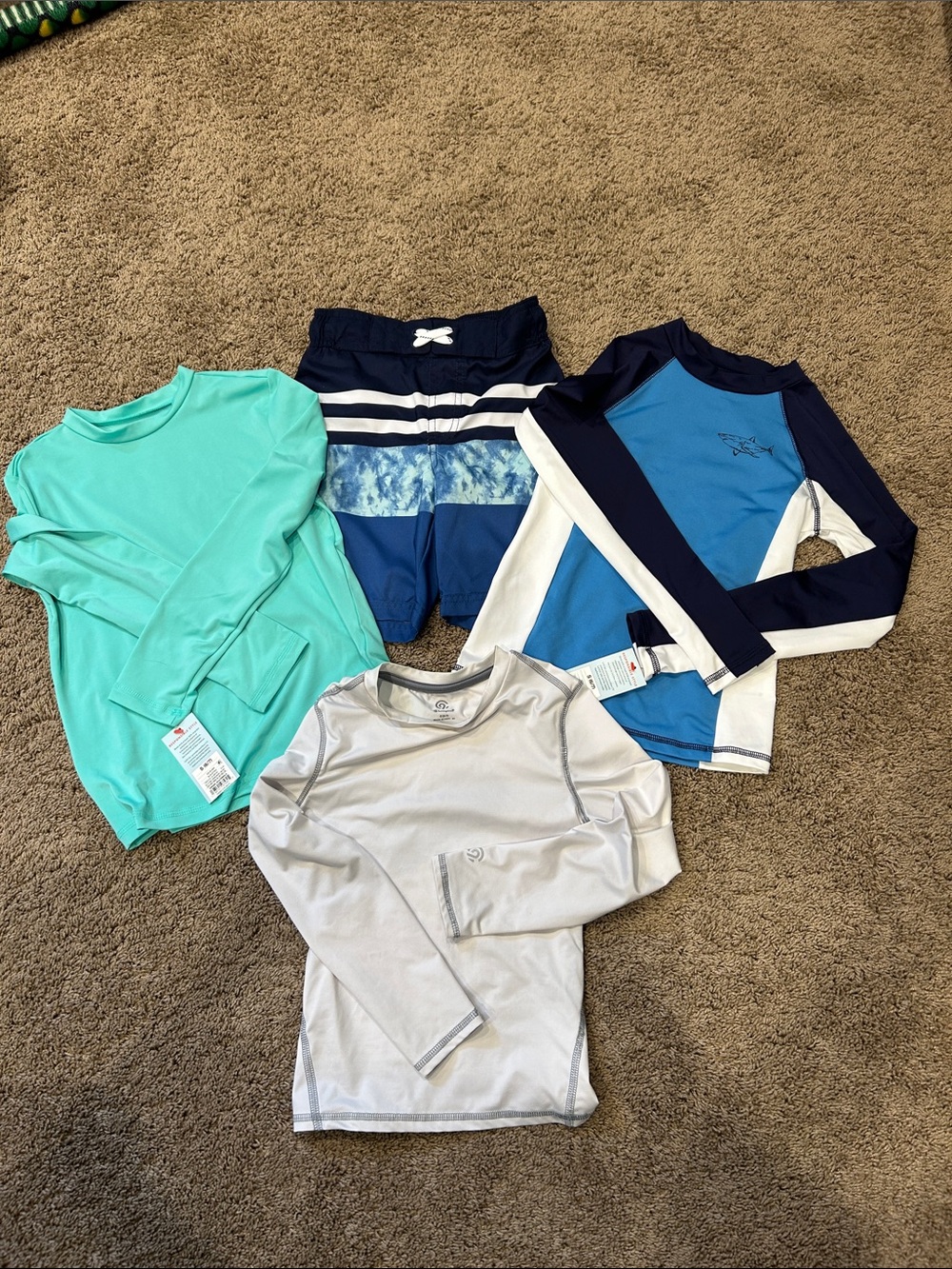 Cat & Jack Kids Rashguard and Swim Set - Aqua, Blue, Navy, Gray